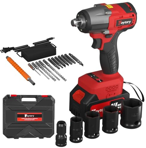 2000Nm Cordless Impact Wrench Drill Gun Ratchet Driver with Battery