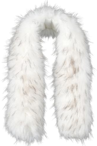 GORGECRAFT 12 * 81cm écharpe en Fausse Fourrure Garniture de Capuche Amovible en Fausse Fourrure Garniture de Capuche de Remplacement Cache Cou Châle en Fourrure Pelucheux Couture d'hiver Noël