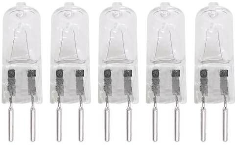 JZLBBC 5 piezas Bombilla halógena G6.35 230V 35W Lámpara transparente Cápsula bombillas GY6.35 50W 75W 100W 150W 250W T4 Q35 / GY6.35 / CL JC Tipo Blanco Cálido 35W