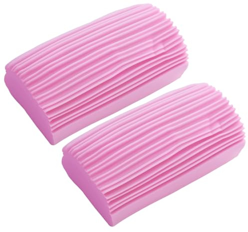 2 Pezzi Spugna Rosa, Lavabile con Scanalature, Spugna Umida Riutilizzabile, Spazzola Pulizia Della spugna Damp Clean, Spugna Antipolvere Polvere,per tende, vetro, battiscopa