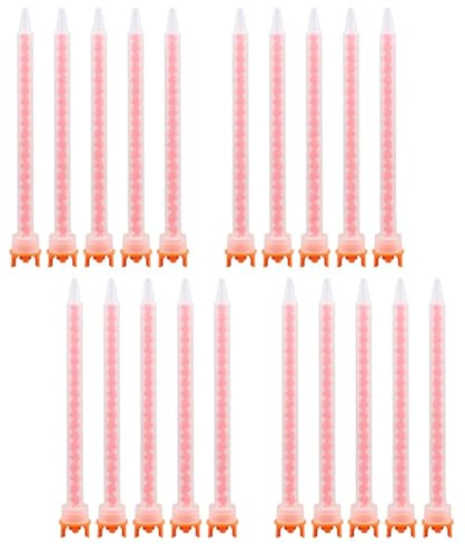 WJDXBNS MFHX08-18T Boquilla mezcladora estática 20 piezas epoxi cartucho adhesivo boquilla mezclador boquilla (4: 1/10: 1) relación