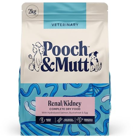 Pooch & Mutt – Renal/Kidney Veterinary Diet Dog Food, Dry Dog Food, 2kg | Supports Kidney Disease or Chronic Renal Insufficiency, Grain Free, Complete Dog Food