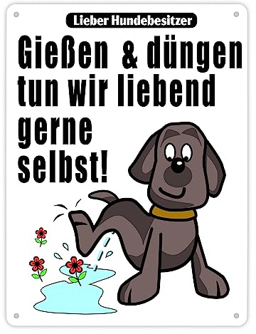 Regar y fertilizar – No es un cartel para el inodoro para perros en blanco como regalo divertido para los propietarios de jardines que quieren proceder contra los abandonos de perros en la propiedad