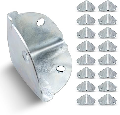 DOJA Barcelona | Protection Angle Metal | Pack 16 | Protection Coin Meuble | 36*36*36mm | en Zinc Galvanisé | Coins de Protection | pour Caisse a Outil Bois, Coffre de Jardin Exterieur, Coin de Table