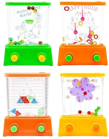 GERUI Leksak Flipper, 4 delar handhållen mini vatten ring spel, roliga presenter till barns födelsedag, halloween, jul, slumpmässig färginspelning