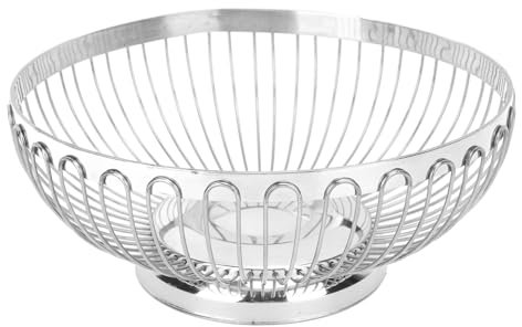 Cesto di Frutta in Acciaio Inossidabile, Portafrutta con Rotazione in Acciaio Inossidabile, Cesto di Frutta Multiuso di Grande Capacità in Acciaio Inossidabile Lucidato a Specchio in Stile Moderno(L)