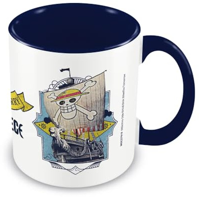 One Piece The Going Merry Interno Bicolore Tazza (Taglia Unica) (Bianco, Blu)