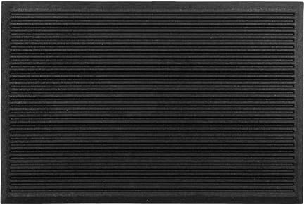 Ribbed Harmony Outdoor Mat, Front Door Outside Boot Scraper Mat, Heavy Duty Recycled Rubber Matt with Scraping Stripes, Anti Fatigue Dirt Scraper Playground Garden Matting (60x40cm, Small)