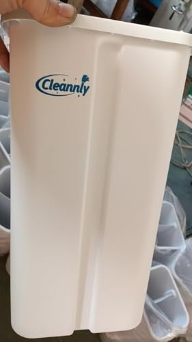 Cleannly Mopa Fregona con Cubo Escurridor - Mopas de Limpieza Suelos - Mopa para Limpiar Azulejos y Paredes - Fregona Autoescurrible - Cubo Fregona Dos Compartimentos - 4 Almohadillas de Microfibra