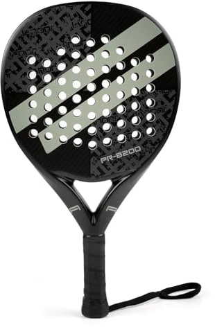 ianoni Padel Racket Carbon Fiber Surface with EVA Memory Flex Foam Core Paddle Tennis Racquets-Grey