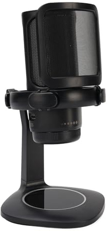 Generic RGB Desktop Cardioid Gaming USB-mikrofon med Popfilter för Streaming, Kondensatormikrofon för Streamers och Spelare