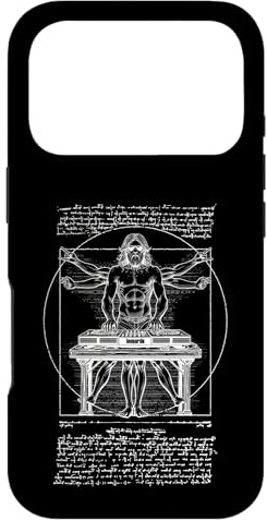 Tourne-Disque DJ Vitruvian Man Leonardo Da Vinci Club Music Coque pour iPhone 17 Pro