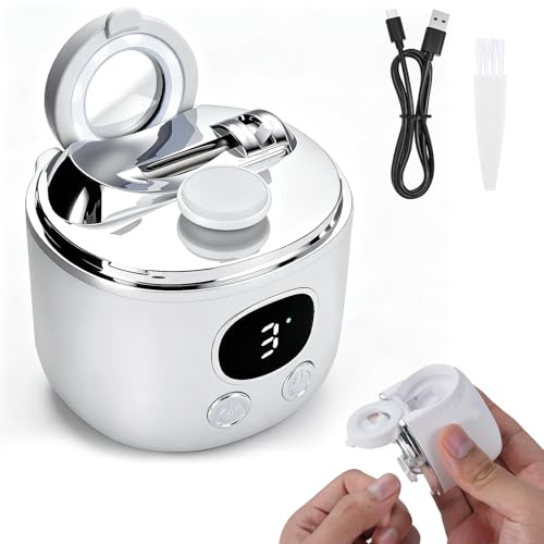 Coupe Ongle électrique | Coupe Ongle Electrique Main et Pied 4 en 1 | Lampe LED et loupe | Deux lames | 3 Vitesses | Easyclip Coupe Ongle Silencieux pour Bébé Enfants Adultes Personnes Âgées