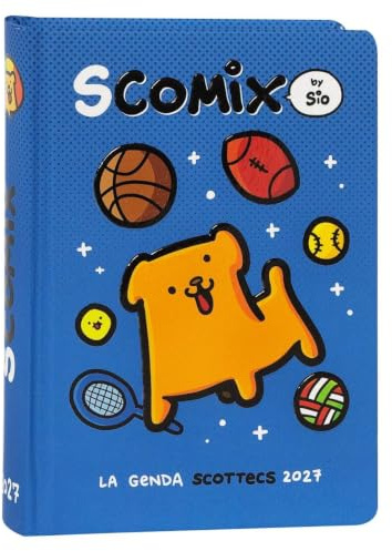 COMIX Scomix by Sio – 16 månaders dagbok, dagbok 2026–2027, grundskola och mellanstadium, med hårt färgat omslag, 512 färgsidor, för barn och tonåringar, 12 x 16,5 cm