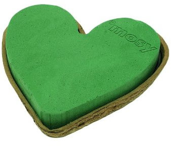 mosy Pflanzherz, Durchm. 35 cm, Steckschaum- Herzen, Steckmasse, Herz, Blumen-Gestecke, Hochzeitsdeko-Tisch, Frischblumen