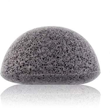 KONJAC KIREI PARIS Eponge Konjac nettoyante gommage visage soin visage maquillage point noir 100% naturelle homme femme Marque Française (Charbon de bambou)
