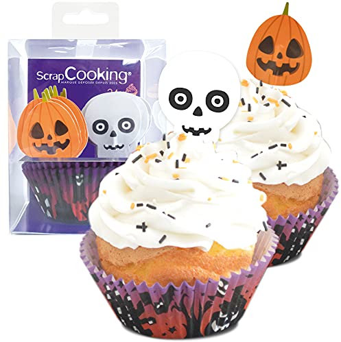 Scrapcooking 5036 - Set di 24 pirottini e toppers per cupcake a tema Halloween