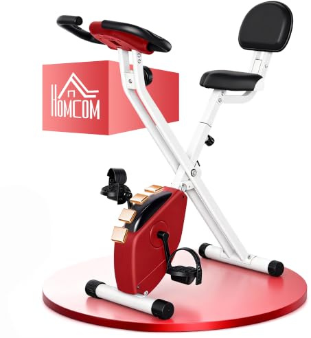 HOMCOM Heimtrainer Fahrradtrainer klappbar Magnetisch Hometrainer Fahrrad mit LCD Monitor, 8 stufig einstellbarem Magnetwiderstand, Platzsparend Fitnessbikes für Zuhause