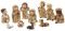 ELLUG Mini Krippenfiguren Set 11teilig beige braun mit Glitzer, H.: ca. 10cm Weihnachtskrippe Figuren Weihnachtsdeko in Naturtönen aus Polyresin