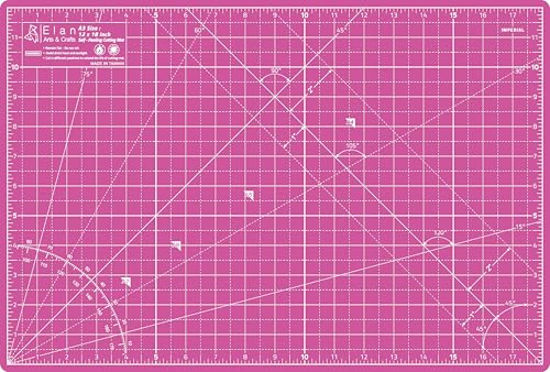 Elan A3 Cutting Mat A3 INCH Pink and Purple, 5-Ply Craft Mat, Self-Healing Cutting Board Craft, Art Mat, Self Healing Cutting Boards 18 x 12 INCH, Dressmaking Accessories for Sewing, Quilting