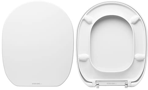 WC-Sitz Ideal Standard Connect wie Original, WC-Sitz aus wärmeisolierendem Kunststoff mit festen Scharnieren Soft Close, Wc Achse Farbe Weiß Made in Italy