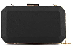 MODELISA - Bolso Clutch Fiesta De Mano Cadena De Hombro Para Vestir Noche Boda Novia Ceremonia Evento Comunion Mujer (Negro)