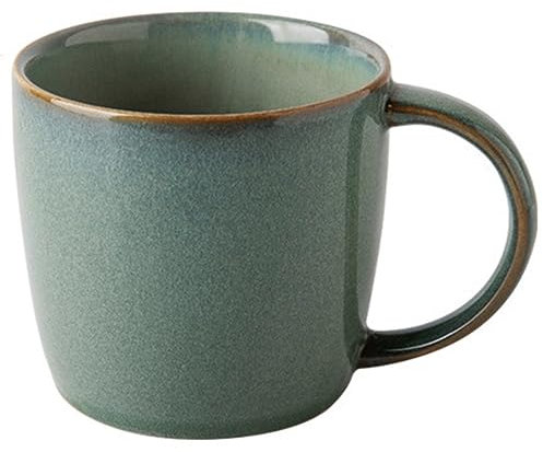 Biigming Taza de Café Cerámica Verde Taza de Té 350ml Apta para Lavavajillas y Microondas Hecha a Mano Asa Grande Mug Regalo para Oficina y Hogar (4)