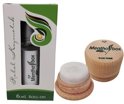Mentholbox Mentholstein und Menthol Roll-On & Migräne, erfrischende Natürliches Mentholöl mit Minze & Zitrone für Massage, Kühlung, Erfrischung | Perfekt für Stirn, Nacken, Wellness-Entspannung