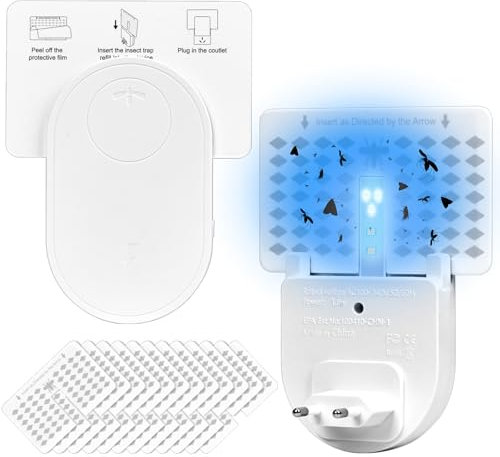 Piège à Mouche de interieur,Piege Moucherons Interieur Blue Light Anti Moucherons Électrique sans Produit Chimique Plug-in anti moucherons interieur pour Cuisine, Idéal Chambre,Maison,Jardin