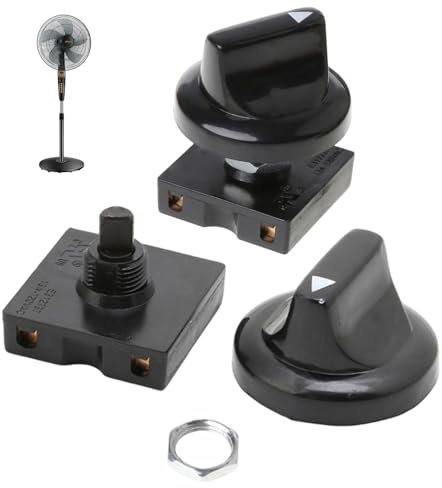 Interrupteur de ventilateur de plafond, 2pcs 4 Position Interrupteur rotatif Remplacement multi-usine PC IPREST et ignifuge PC pour le ventilateur plafond du radiateur