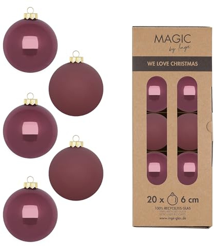 Weihnachtskugeln Glas 6cm 20 Stück - matt & glänzend - Christbaumkugeln Weihnachtsbaumkugeln für Weihnachten - Christbaumschmuck & Weihnachtsbaumschmuck Dusty Rose