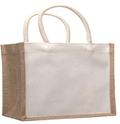 ZSYSD Jutebeutel, Strandtaschen, Jute-Einkaufstaschen, Brautjungferntaschen, kleine Geschenktüten, Jute-Kunsttaschen, Jute-Tragetaschen für Damen, Baumwoll-Jute-Einkaufstaschen, DIY
