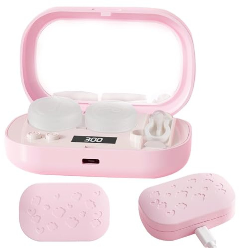 Dispositivo de lavado de lentes, limpiador de pantalla LCD, máquina portátil para el cuidado de los ojos, esterilizador de lentes de contacto, accesorio de viaje compacto, diseño fácil, perfecto para