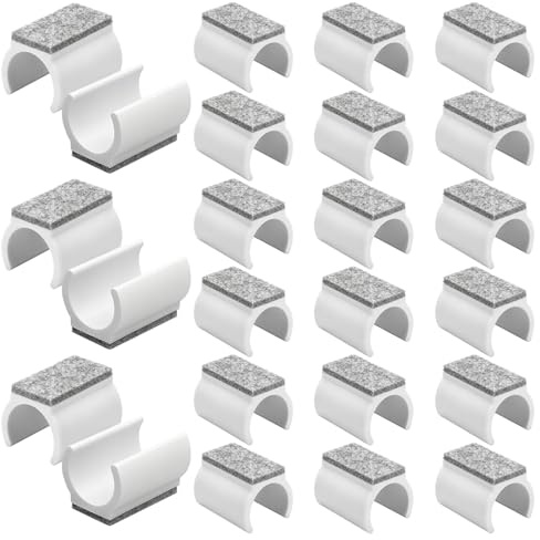 24 stycken stolglidare, frisvingare, filtglidare, svängstolar, 25 mm, vit, 25 mm, filtglidare, svängstolar, U-formade klämskålsglidare, möbelglidfötter för parkett, kakel