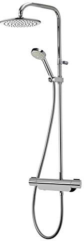 Aqualisa MD220SC Midas 220 mixer shower column with adjustable and fixed heads, Chrome ,8.5 cm*7.5 mm*27.5 cm