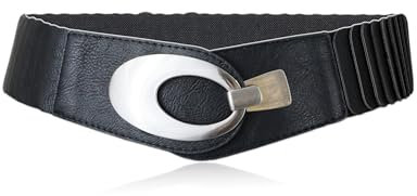 irisaa breiter Damen Gürtel Elastischer Taillengürtel, Hüftgürtel Stretch Gürtel mit Hakenverschluss, Damen Taillengürtel 2020:Schwarz, Damen Taillengürte Größe:ONE SIZE