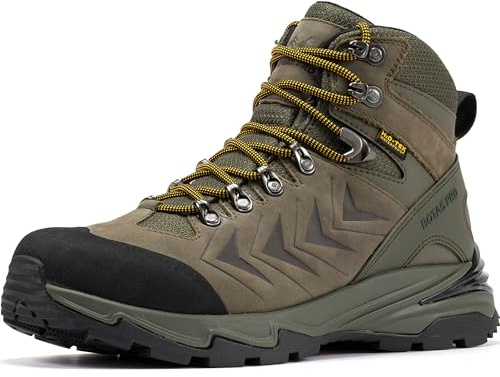 BOTAS PRO Men's Waterproof Hiking Boots, 6 Inch Slip Resistant Light Weight Outdoor Boots(BP22123-13)