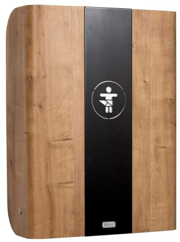 KEMMLIT Toledo Table à langer pliable peu encombrante - Table à langer murale avec matelas à langer gris - Étagère murale pour espace public et privé - TÜV, station à langer en bois moulé (chêne