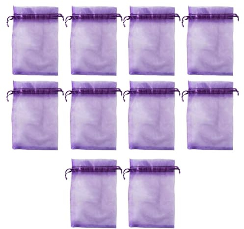 10Pcs Empty Lavender Bags to Fill Sachet 9x6.7cm Lavender Bags Empty Dried Muslin Delicate Organza Solid Color Bag for Wardrobes Fresheners for Wardrobes,Closets,Cars,Bathrooms,Drawers and Suitcases