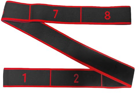 Aihoom Bandas Elásticas Ajustables para Fitness, Fisioterapia y Entrenamientos de Fuerza, Banda Elástica de Resistencia con 8 Anillos, Ideal para Yoga y Pilates, Antideslizante