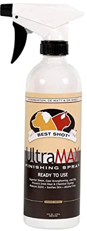 Best Shot UltraMAX Pro Finishing Spray, Ideal Detangler Spray for Pets, Hydrating and Soothing Pet Grooming Spray, for Dogs and Cats, 17 Oz.