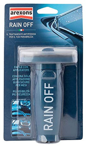 AREXONS RAIN OFF Idrorepellente 100 ml repellente pioggia, trattamento vetro auto cristalli puliti, prodotto per scivolamento gocce parabrezza con applicatore