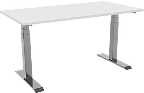 celexon elektrisch höhenverstellbarer Schreibtisch Professional 58-123cm grau | Arbeitsfläche 175x75 cm weiß | Timerfunktion & Höhenspeicherung | ergonomisches Arbeiten im Sitzen & Stehen im Büro