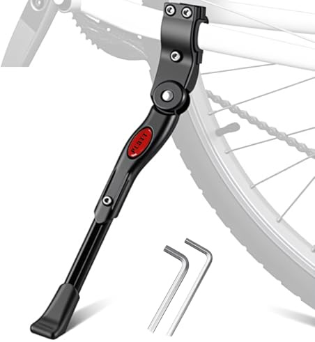 PLATT Bicycle Kickstand Aluminum Alloy Mountain/Road Bike Adjustable Cycling Kickstand Suitable for 24-27 Wheel Diameter