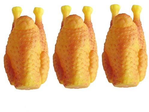 Lankater 3 Piezas De Plástico Que Grita De Perro De Juguete De Pollo Divertido del Perrito Interactivo De Mascar Pollo Asado Mascotas Squeaker Juguete