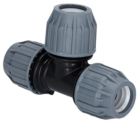 STEMAX-Wassertechnik: PP-Klemmverbinder, T-Stück 90° klemm x klemm x klemm, PN16, Trinkwasserzertifiziert, DVGW (16mm x 16mm x 16mm)