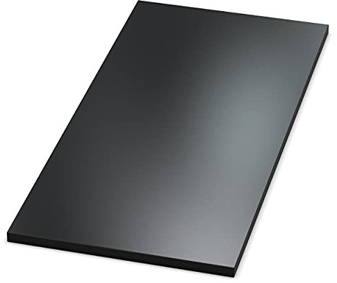 AUPROTEC Tischplatte 19mm schwarz 1800 mm x 700 mm Holzplatte melaminharzbeschichtet Spanplatte mit 2mm ABS Kante Auswahl: 180x70 cm