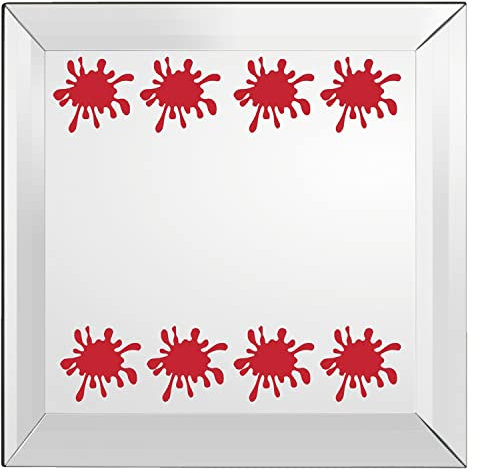 20 x Vinyl Paint Splat Shaped Stickers Decal Mural. Crafting, Wall, Window, Mirror, Furniture, Car Decor. (Small - 4cm Wide Each Sticker, Red)