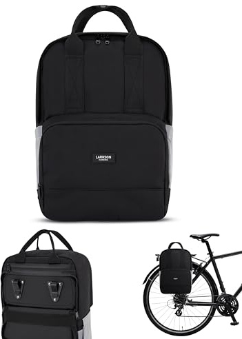 LARKSON Fahrradtaschen für Gepäckträger Reflektierend Damen & Herren - No 6 Bike - 2 in 1 Fahrrad Tasche Rucksack & Gepäckträgertasche Hinten - Wasserabweisend