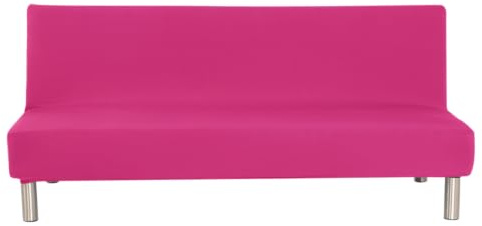 Aisaving - Funda protectora de color liso para sofá cama sin reposabrazos de poliéster y elastano de 3 plazas, elástica, plegable, para sofá plegable sin reposabrazos, 203,2 x 127 cm